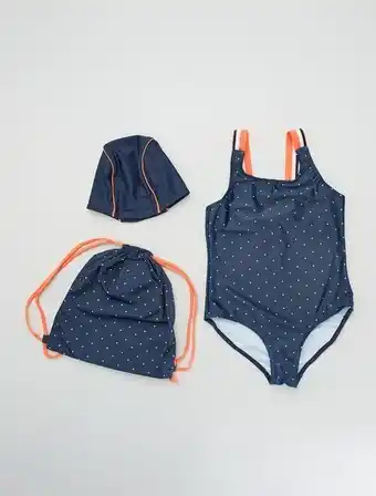 Kiabi Fato de banho de 1 peça + gorro de banho + bolsa - 3 peças promoção