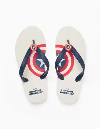 Zippy Chinelos de dedo para criança 'captain america', branco/azul escuro promoção