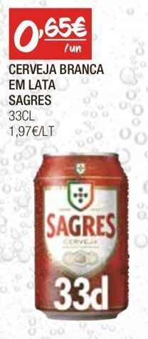 Spar Lata de cerveja sagres promoção
