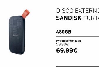 El Corte Inglés Disco externo sandisk promoção