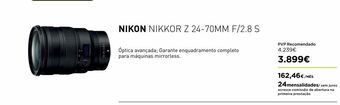 El Corte Inglés Objetivos nikon promoção