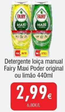 Froiz Detergente lavalouça fairy promoção
