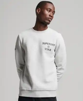 Superdry Corporate logo marl crew sweatshirt promoção