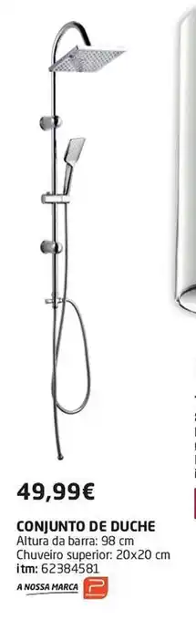 Bricomarché CONJUNTO DE DUCHE Altura da barra: 98 cm Chuveiro superior: 20x20 cm itm: 62384581 promoção