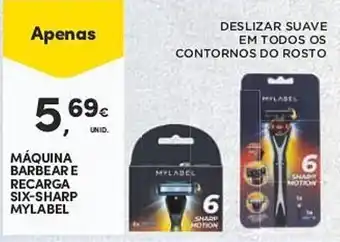 Continente MÁQUINA BARBEAR E RECARGA SIX-SHARP MYLABEL promoção
