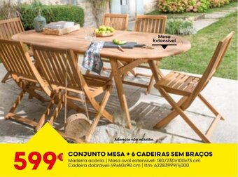 CONJUNTO MESA +6 CADEIRAS SEM BRAÇOS