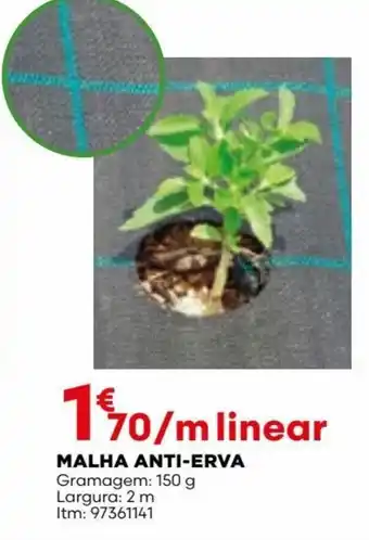 Bricomarché MALHA ANTI-ERVA Gramagem: 150 g Largura: 2 m promoção
