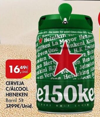 Pingo Doce CERVEJA C/ÁLCOOL HEINEKEN Barril 5lt promoção