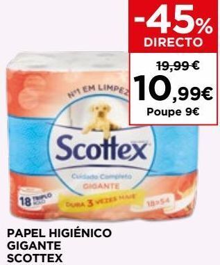 El Corte Inglés Papel higiênico scottex promoção