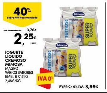 Continente Bom dia Iogurte mimosa promoção