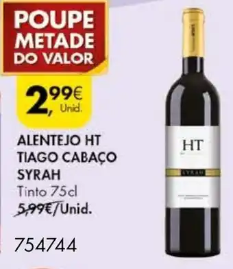 Pingo Doce Alentejo HT Tiago Cabaço Syrah 75cl promoção