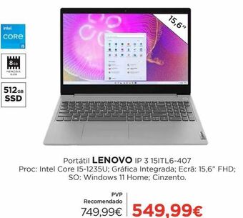 El Corte Inglés Notebook lenovo promoção