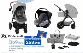 Toys R Us Carro de bebé trio kinderkraft 3 em 1 xmoov cinzento promoção