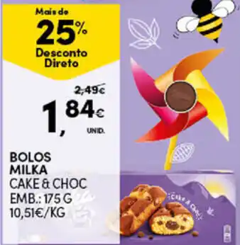 Continente Bom dia Bolos Milka Cake & Choc 175g promoção