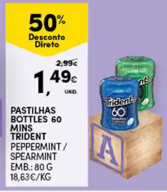 Pastilhas Bottles 60 Mins Trident 80g