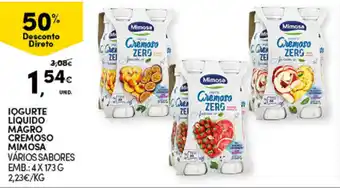 Continente Bom dia Iogurte Líquido Magro Cremoso Mimosa 4x173g promoção