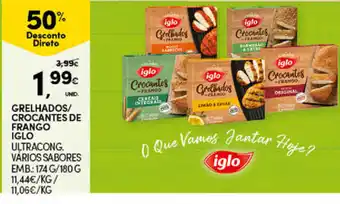 Continente Bom dia Grelhados/ Crocantes de Frango Iglo 174g/ 180g promoção