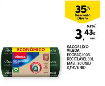 Continente Bom dia Sacos Lixo Vileda 30 Unid promoção