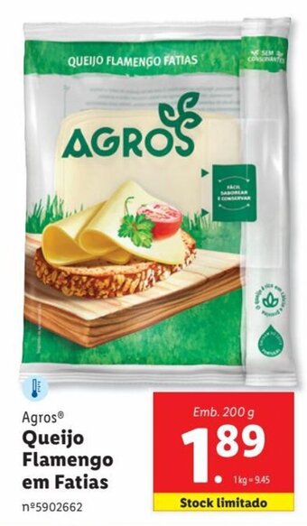 Lidl Agros® Queijo Flamengo em Fatias Emb. 200 g promoção