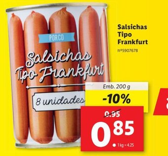 Lidl Salsichas Tipo Frankfurt Emb. 200 g promoção