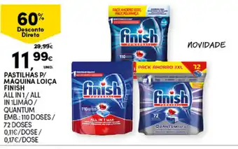 Continente Bom dia Pastilhas P/Máquina Loiça Finish 110 Doses/ 72 Doses promoção