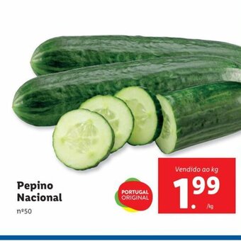 Lidl Pepino Nacional Vendido ao kg promoção
