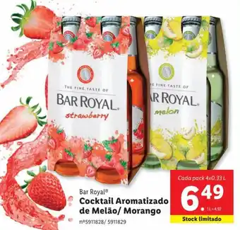 Lidl Bar Royal® Cocktail Aromatizado de Melão/ Morango nº5911828/ 5911829 promoção