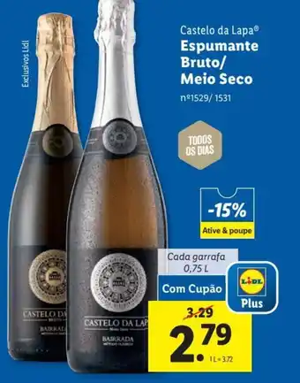 Lidl Castelo da Lapa Espumante Bruto/ Meio Seco nº1529/ 1531 promoção