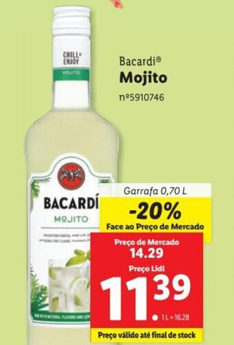 Lidl Bacardi Mojito Garrafa 0,70 L promoção