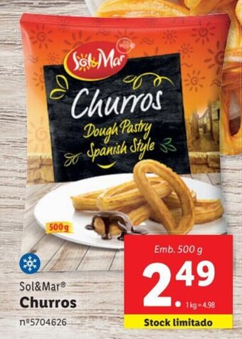 Lidl Sol&Mar Churros Emb. 500 g promoção