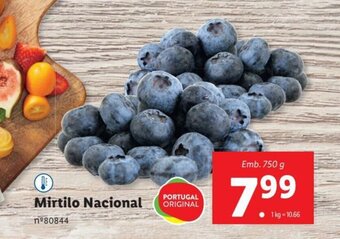 Lidl Mirtilo Nacional Emb. 750 g promoção