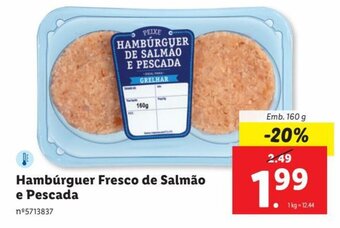 Lidl Hambúrguer Fresco de Salmão e Pescada Emb. 160 g promoção