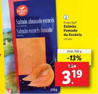 Lidl Ocean SeaⓇ Salmão Fumado da Escócia Emb. 100 g promoção