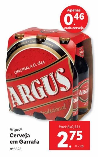 Lidl Argus® Cerveja em Garrafa Pack 6x0,33 L promoção