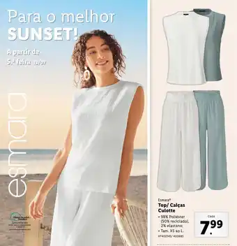 Lidl EsmaraⓇ Top/ Calças Culotte promoção