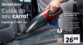 Lidl Silvercrest Aspirador sem Fios de Líquidos/ Pó promoção