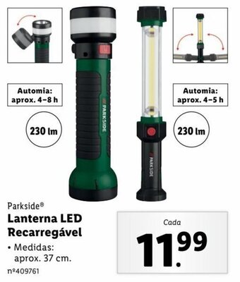 Lidl Parkside® Lanterna LED Recarregável promoção