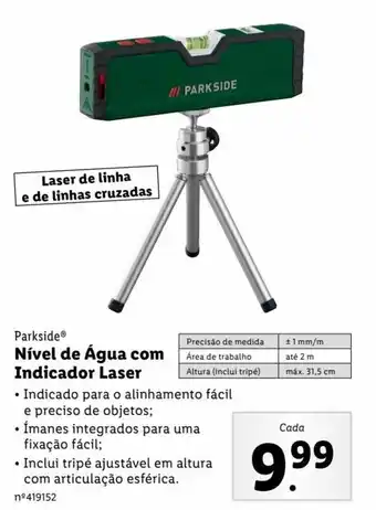 Lidl Parkside Nível de Água com Indicador Laser promoção