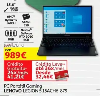 Auchan PC Portátil Gaming LENOVO LEGION 5 15ACH6-879 promoção