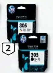 Auchan Tinteiros Original HP 305 TRI-COLOR 3YM60A/305 PRETO 3YM61AE promoção