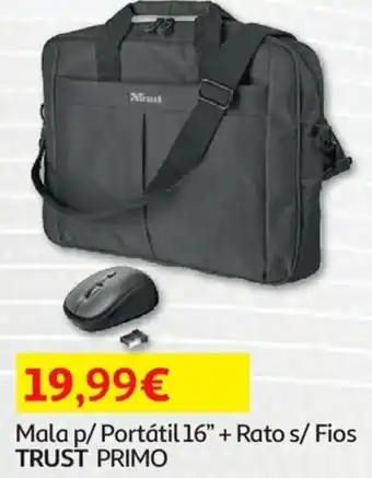 Auchan Mala p/Portátil 16" + Rato s/Fios Trust Primo promoção