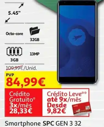 Auchan Smartphone SPC Gen 3 32 promoção