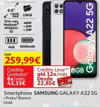 Auchan Smartphone Samsung Galaxy A22 5G promoção