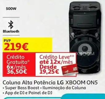 Auchan Coluna Alta Potência LG XBOOM ON5 promoção