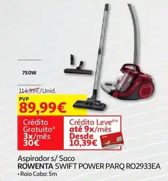 Auchan Aspirador s/Saco Rowenta Swift Power Parq RO2933EA promoção