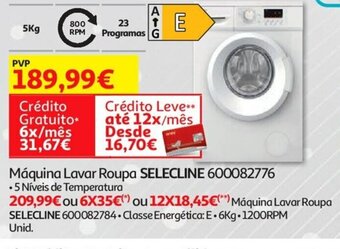 Auchan Máquina Lavar Roupa Selecline 600082776 promoção