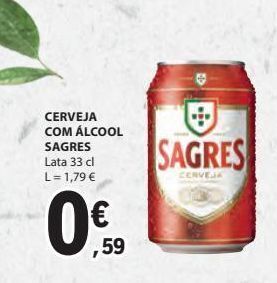 E.Leclerc Lata de cerveja sagres promoção