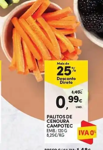 Continente PALITOS DE CENOURA CAMPOTEC EMB.: 120 G promoção