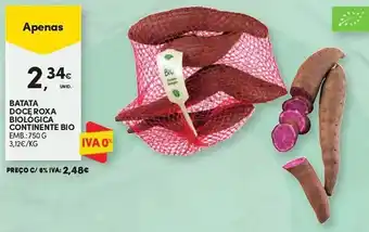 Continente BATATA DOCE ROXA BIOLOGICA CONTINENTE BIO promoção