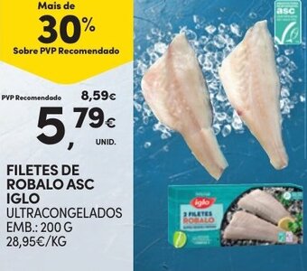 Continente FILETES DE ROBALO ASC IGLO ULTRACONGELADOS EMB.: 200 G promoção